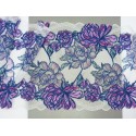 Кружево эластичное фиолетовые цветы белом 22 см (KS-90)